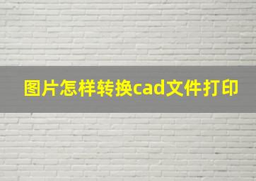 图片怎样转换cad文件打印