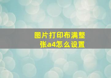 图片打印布满整张a4怎么设置