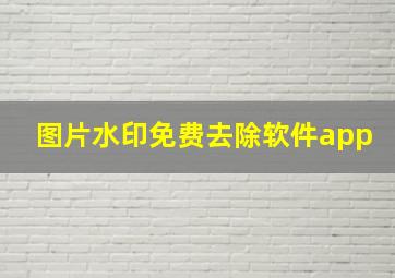 图片水印免费去除软件app