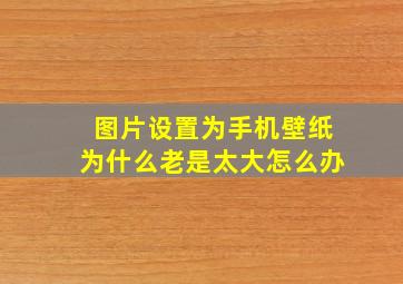 图片设置为手机壁纸为什么老是太大怎么办