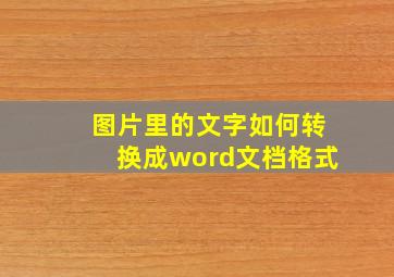 图片里的文字如何转换成word文档格式