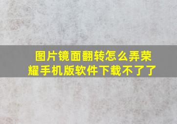 图片镜面翻转怎么弄荣耀手机版软件下载不了了