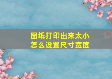 图纸打印出来太小怎么设置尺寸宽度