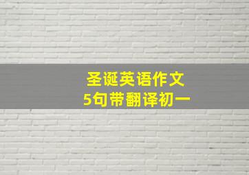 圣诞英语作文5句带翻译初一