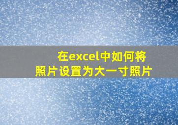 在excel中如何将照片设置为大一寸照片