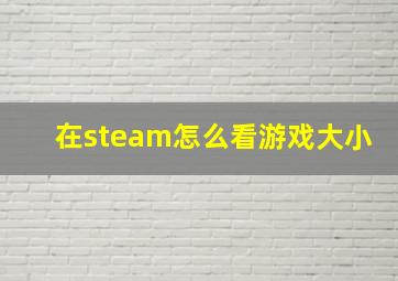 在steam怎么看游戏大小