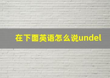 在下面英语怎么说undel