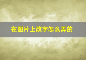 在图片上改字怎么弄的