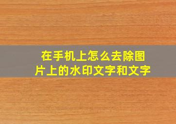 在手机上怎么去除图片上的水印文字和文字