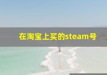 在淘宝上买的steam号