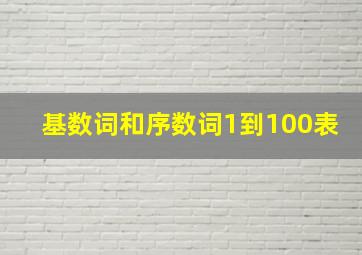 基数词和序数词1到100表