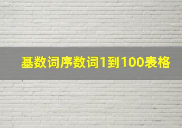 基数词序数词1到100表格