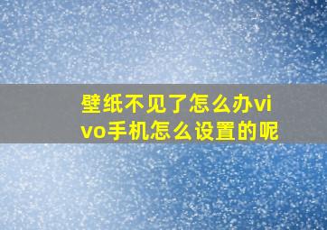 壁纸不见了怎么办vivo手机怎么设置的呢