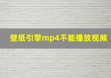 壁纸引擎mp4不能播放视频