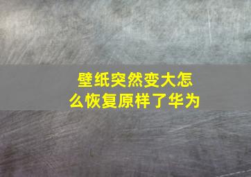 壁纸突然变大怎么恢复原样了华为