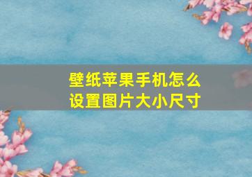 壁纸苹果手机怎么设置图片大小尺寸