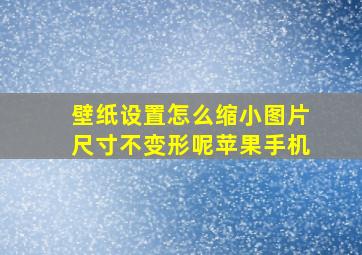 壁纸设置怎么缩小图片尺寸不变形呢苹果手机