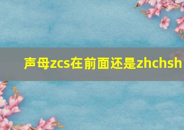 声母zcs在前面还是zhchsh