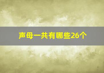 声母一共有哪些26个