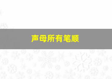 声母所有笔顺