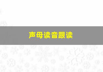 声母读音跟读