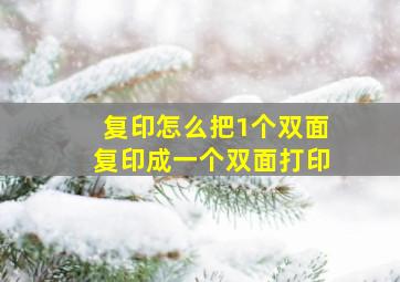 复印怎么把1个双面复印成一个双面打印