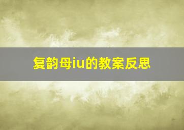 复韵母iu的教案反思