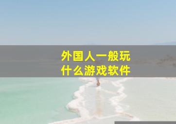 外国人一般玩什么游戏软件