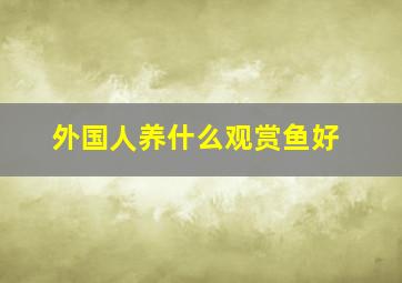 外国人养什么观赏鱼好