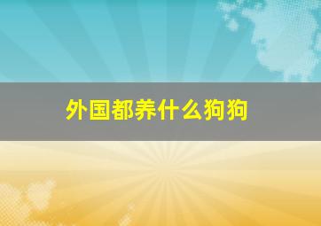 外国都养什么狗狗