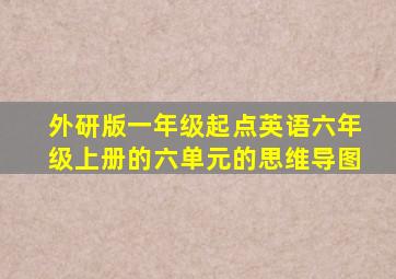 外研版一年级起点英语六年级上册的六单元的思维导图