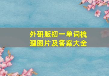 外研版初一单词梳理图片及答案大全