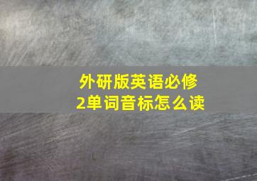 外研版英语必修2单词音标怎么读