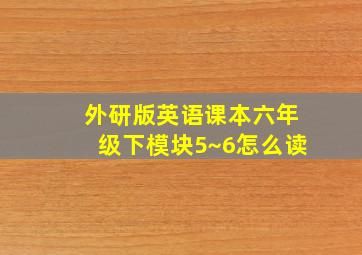 外研版英语课本六年级下模块5~6怎么读