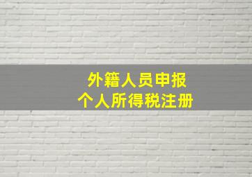 外籍人员申报个人所得税注册