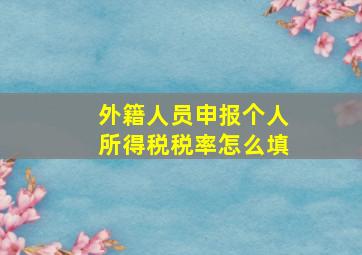 外籍人员申报个人所得税税率怎么填