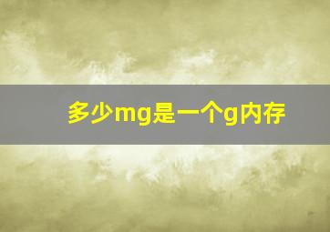 多少mg是一个g内存