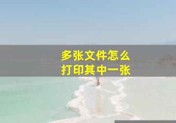 多张文件怎么打印其中一张