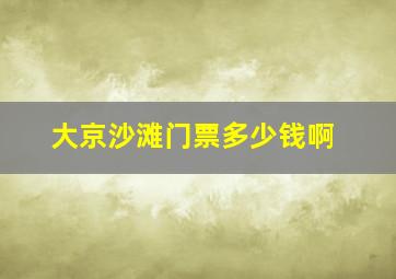 大京沙滩门票多少钱啊