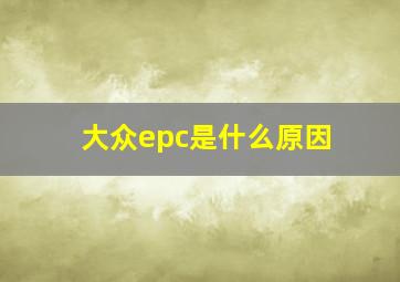 大众epc是什么原因