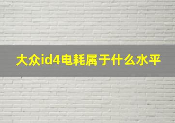 大众id4电耗属于什么水平