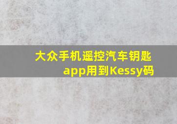 大众手机遥控汽车钥匙app用到Kessy码