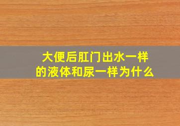 大便后肛门出水一样的液体和尿一样为什么