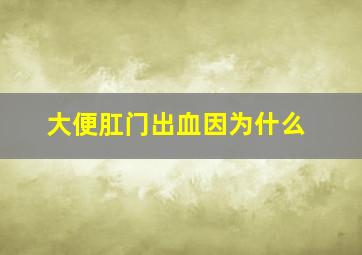 大便肛门出血因为什么