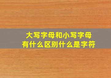 大写字母和小写字母有什么区别什么是字符