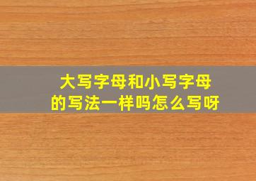 大写字母和小写字母的写法一样吗怎么写呀