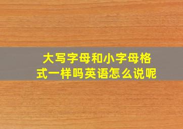 大写字母和小字母格式一样吗英语怎么说呢