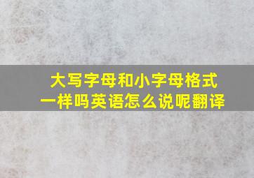 大写字母和小字母格式一样吗英语怎么说呢翻译