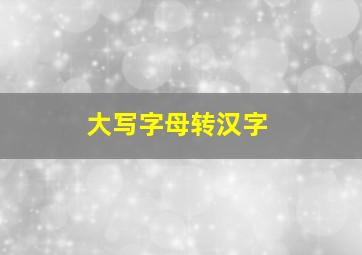 大写字母转汉字