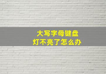 大写字母键盘灯不亮了怎么办